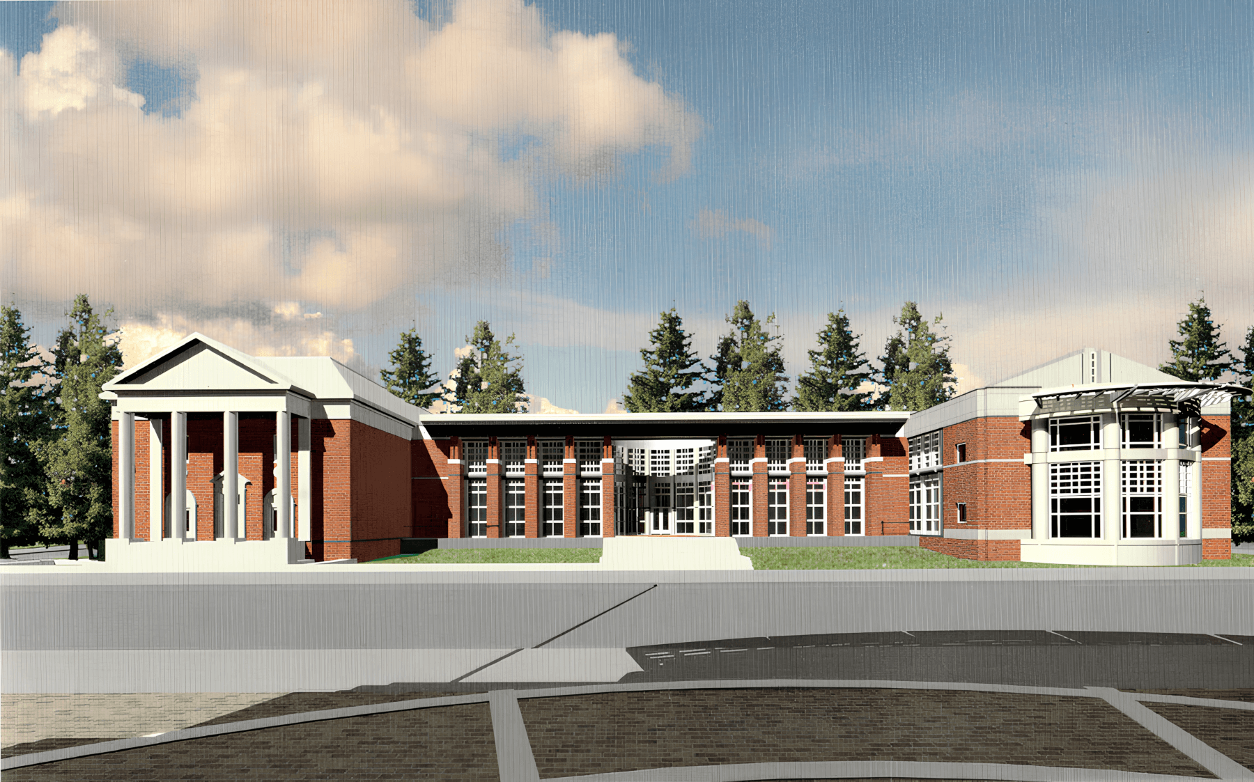 Rendered image of the Klamath County Admin Building, designed by architect Jeff Finsand.