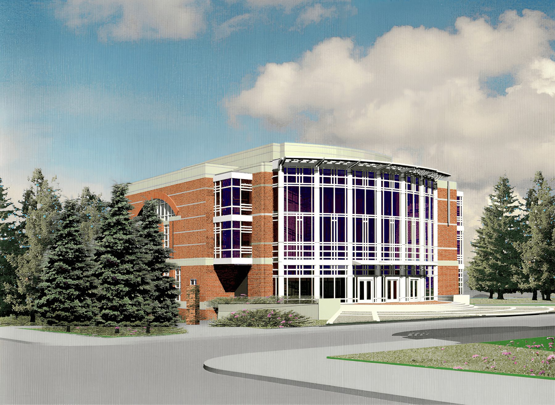 Rendered image of the Klamath County Courthouse Building, designed by architect Jeff Finsand.